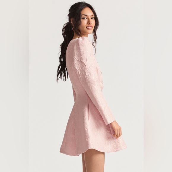 NWT $695 LoveShackFancy Haveri Pink Long Sleeve Mini Dress Coat Jacket - Picture 5 of 15